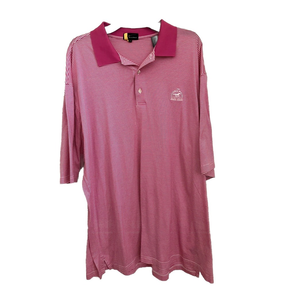 Nick Price Mens XXL Pink Golf Polo‎ Shirt Performance Cool Lux